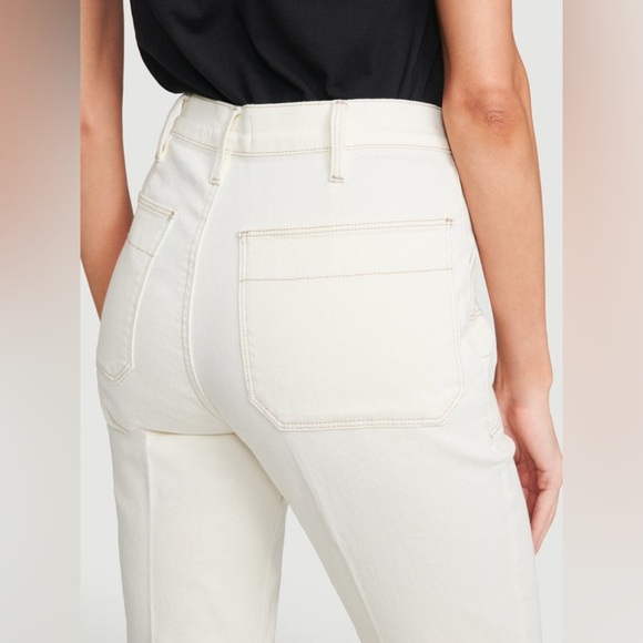 FRAME Carpenter Color Crop Flare Jeans Off White Size 26 - Picture 14 of 14